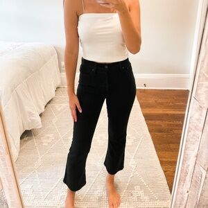 Denim Forum Aritizia The Bailey High Rise Crop Flare Jean Black Size 26